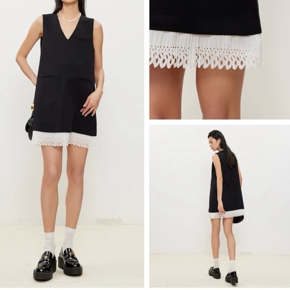 Lion & Cat sleeveless lace trimmed blazer dress S - Picture 2 of 10